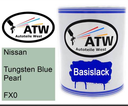 Nissan, Tungsten Blue Pearl, FX0: 1L Lackdose, von ATW Autoteile West.